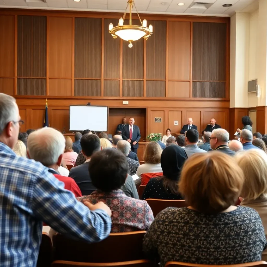 Residents of Brazos County participating in a community meeting