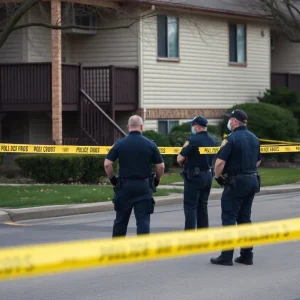 Police officers investigating a shooting incident in Bryan