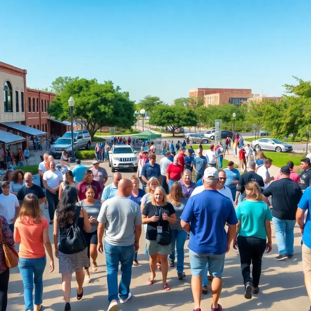 Community gathering in Bryan, Texas showcasing local events.