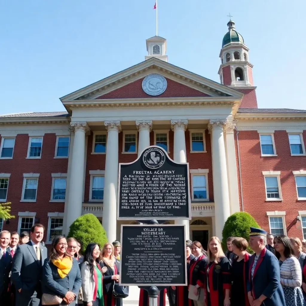 Alumni gathered at the Allen Military Academy historical marker unveiling in Bryan, Texas.