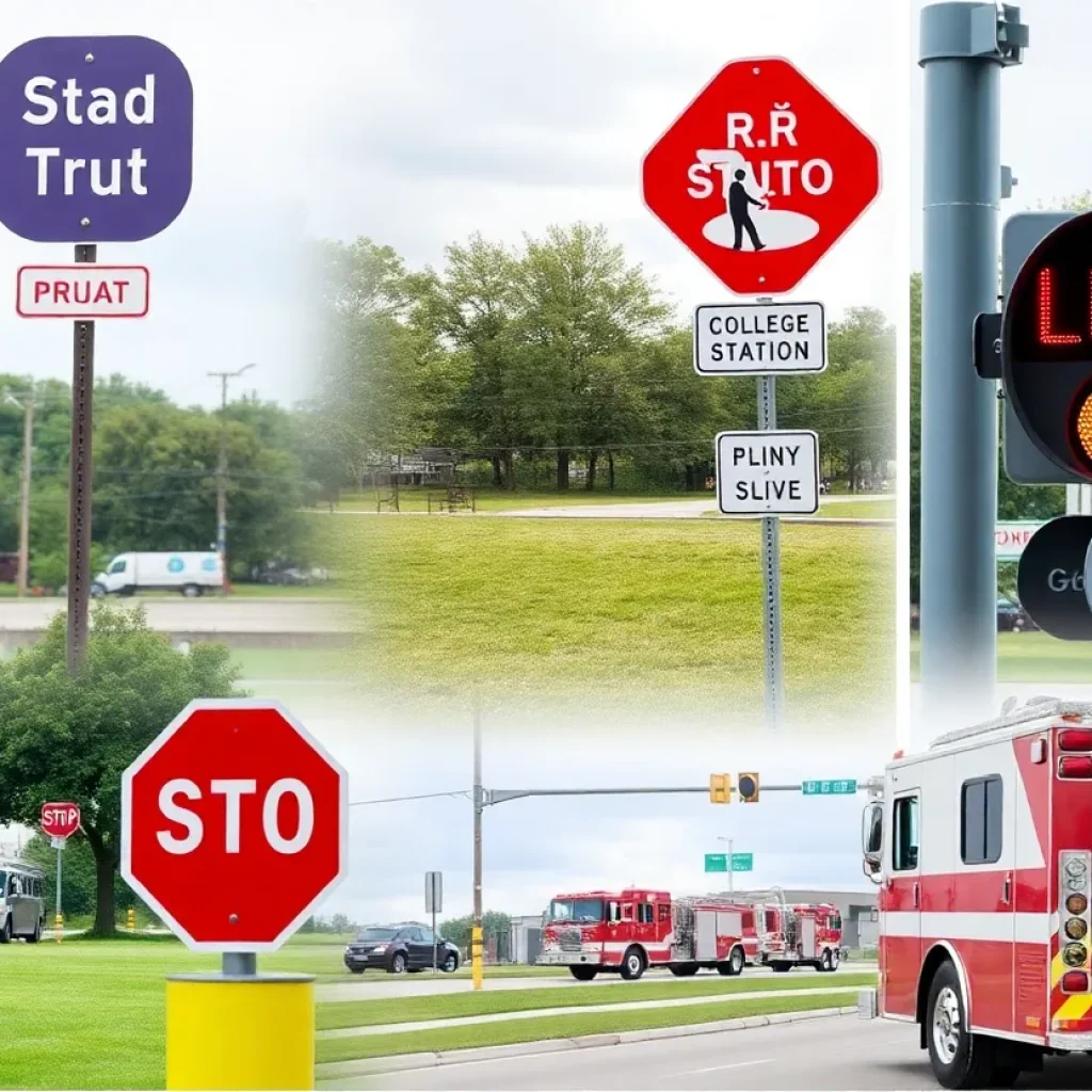 College Station traffic and fire safety imagery