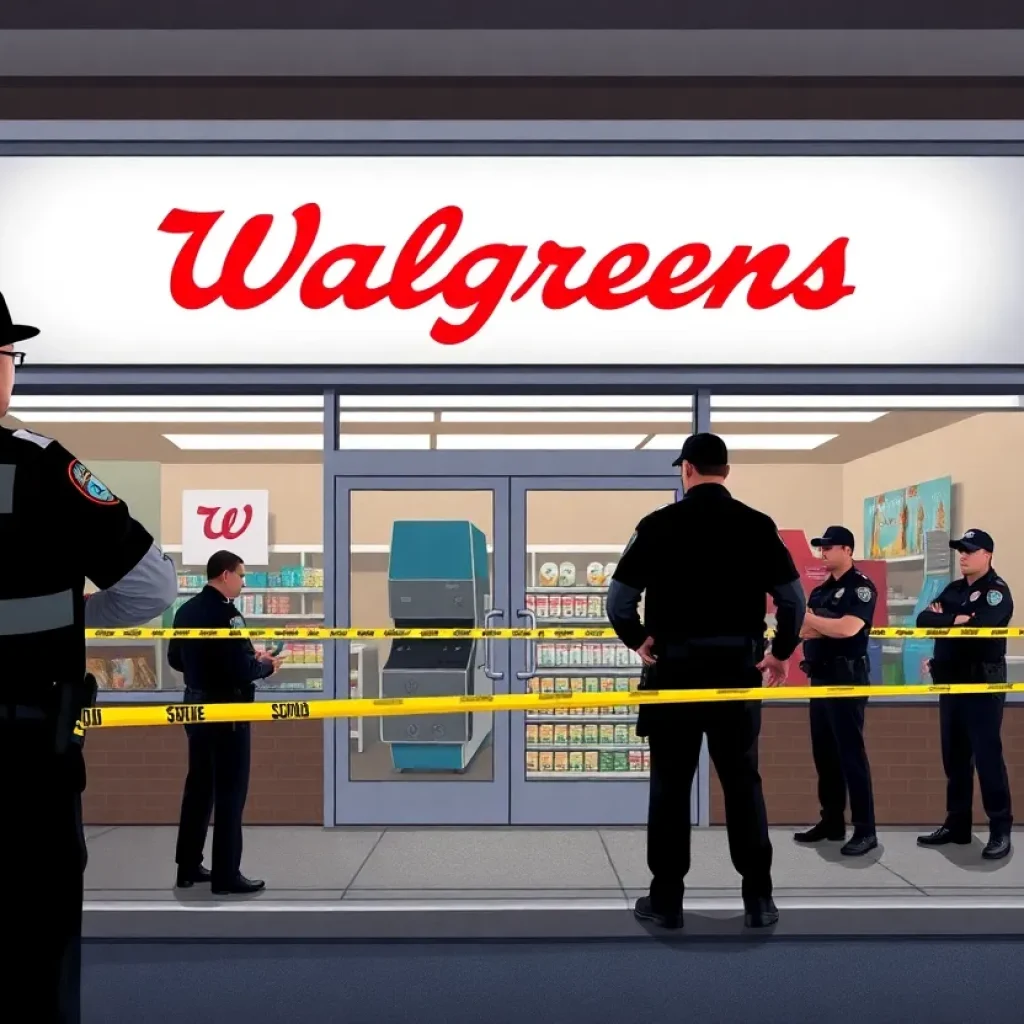 Police at Walgreens store in College Station