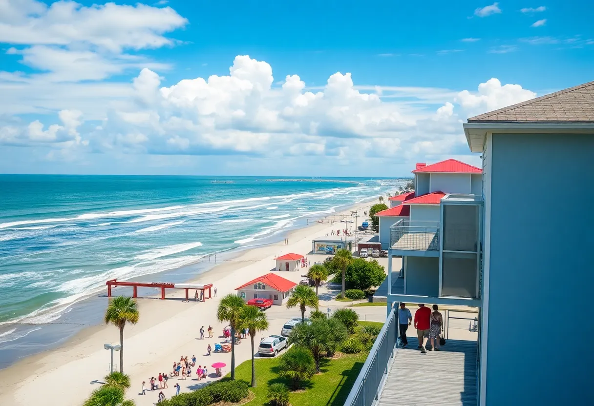 A picturesque view of the Galveston coastline symbolizing pride and community.