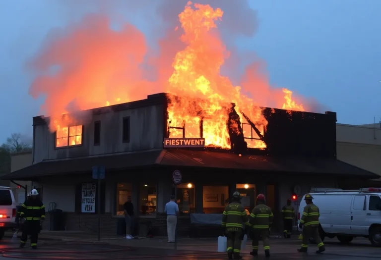 Devastating fire damage at Harvey Washbangers in College Station