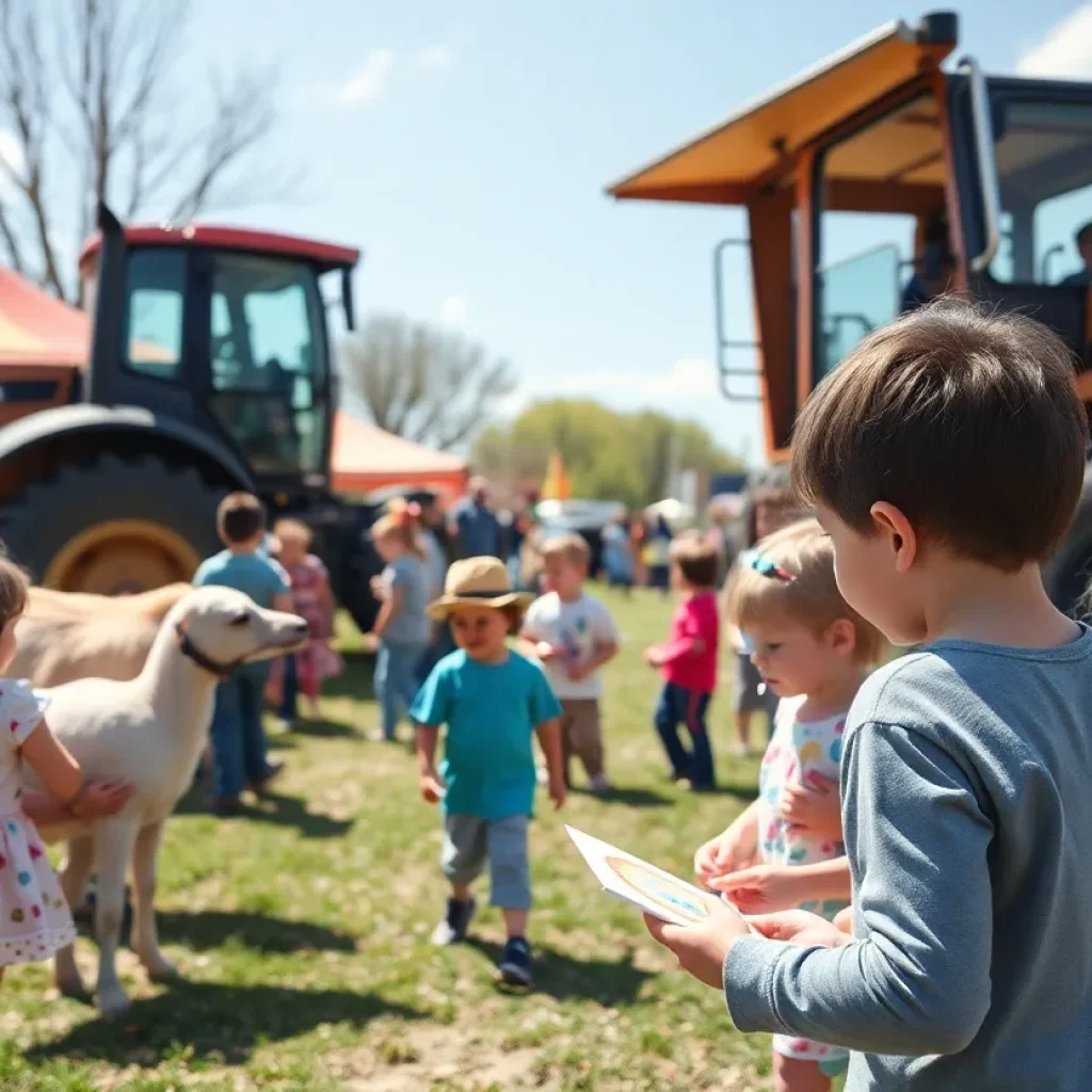 Kids engaging in spring break activities at a community event.