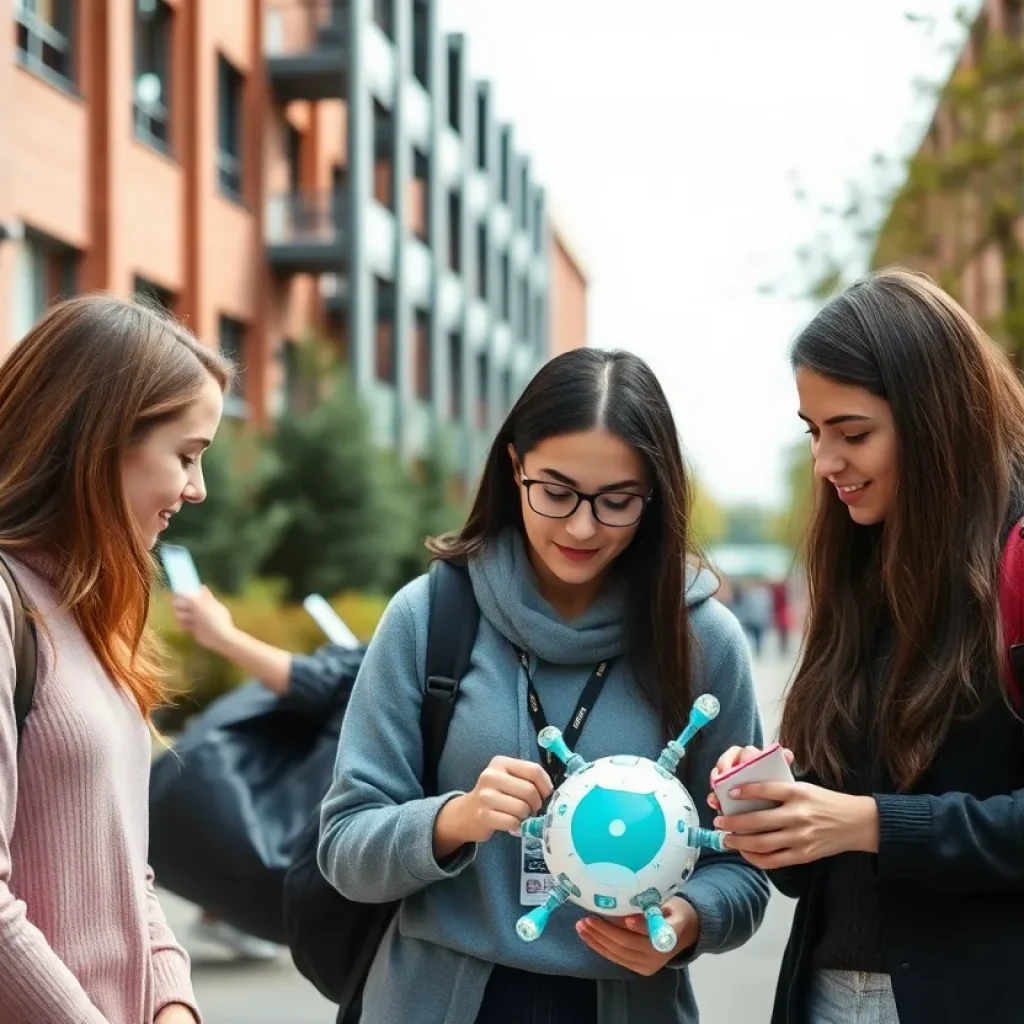 Students collaborating on artificial intelligence research at Texas A&M University.