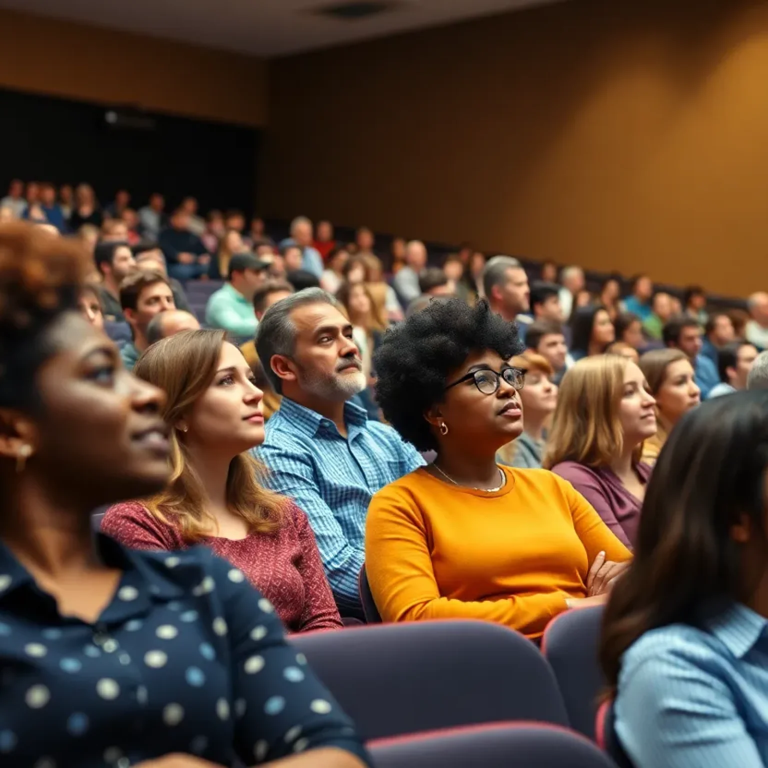 Audience participating in a debate during the American Comeback Tour event