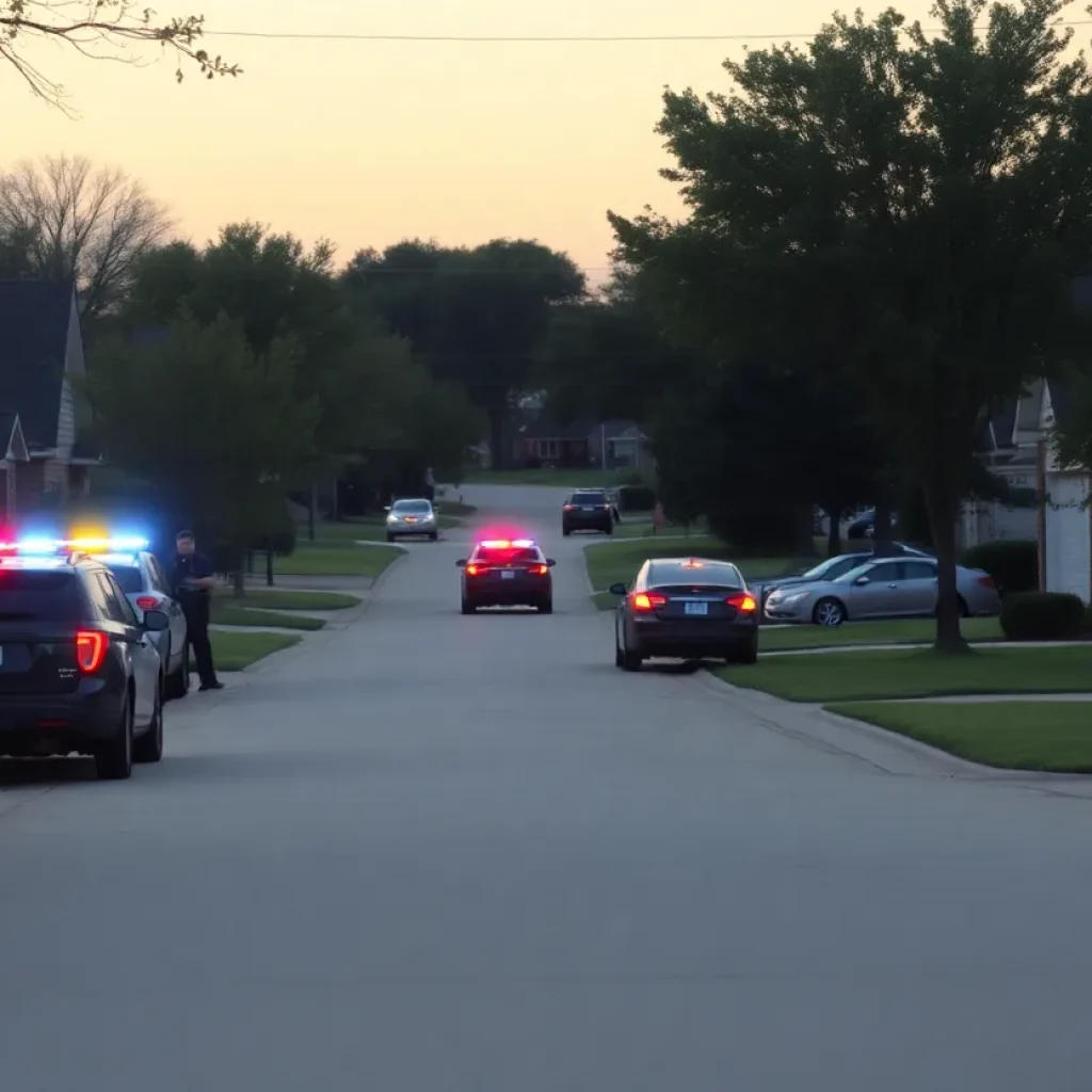Police activity in a quiet Bryan Texas neighborhood