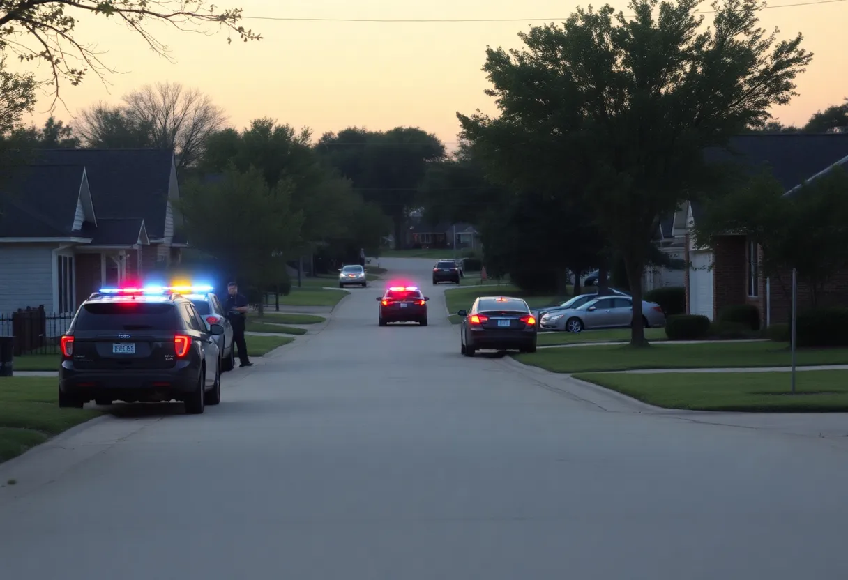 Police activity in a quiet Bryan Texas neighborhood