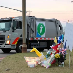 Memorial site in College Station honoring a fallen professor