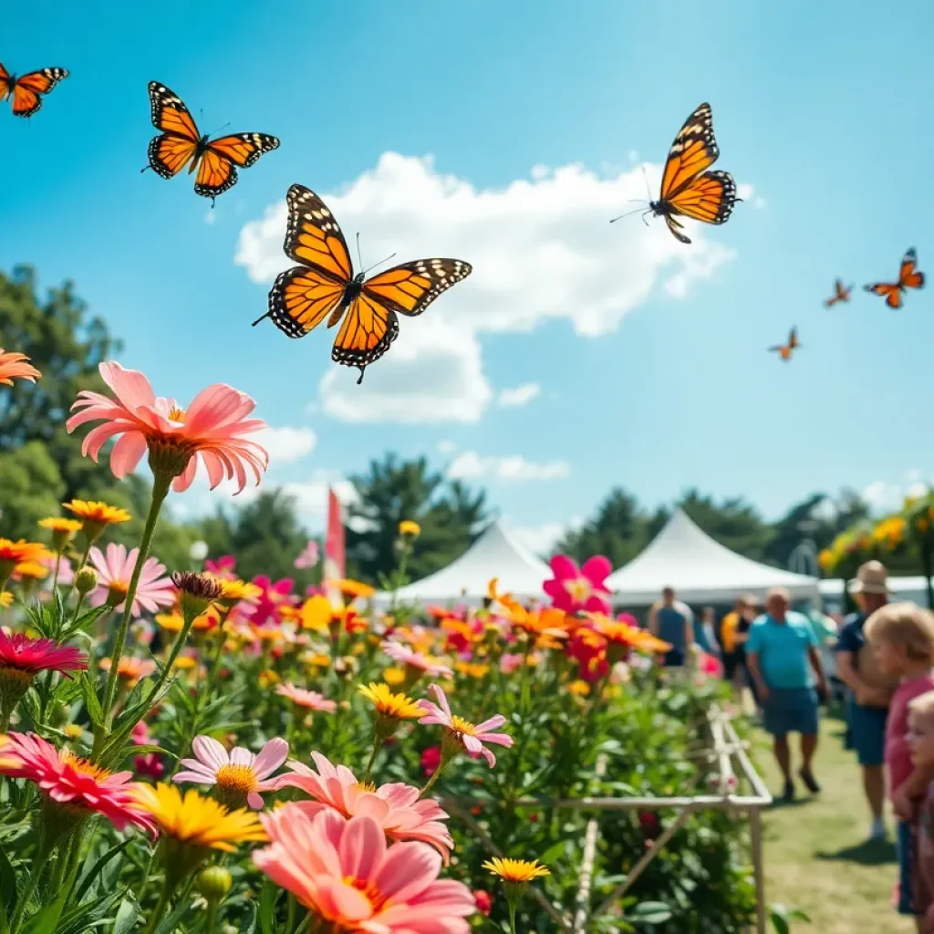 Families and butterflies at Hullabloom Festival in College Station
