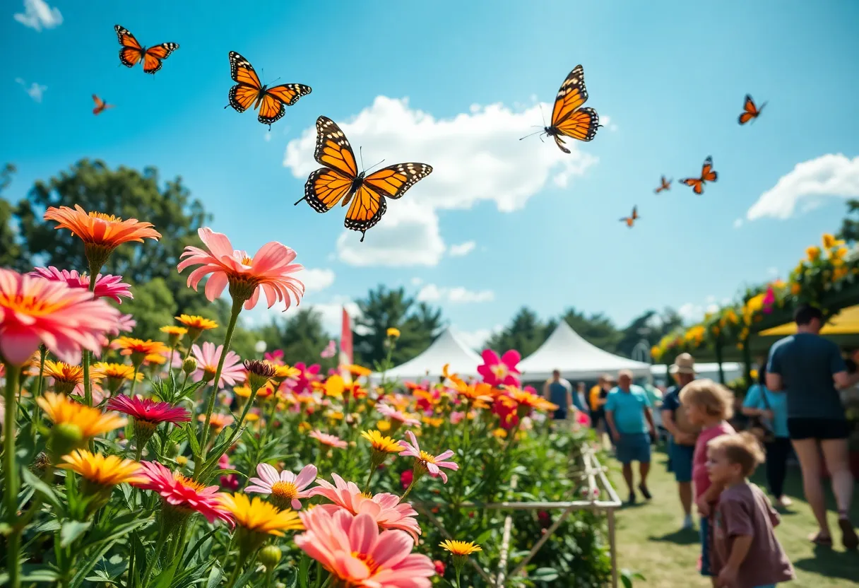 Families and butterflies at Hullabloom Festival in College Station