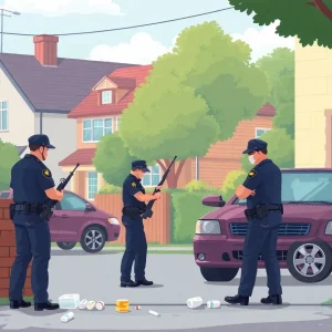 Police conducting a drug bust in a Bryan residential area