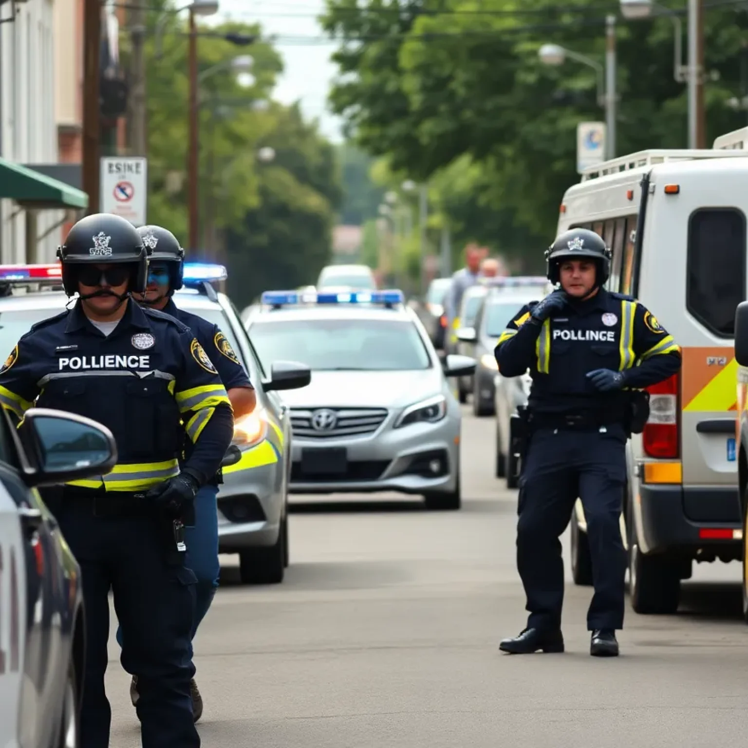 Law enforcement officers conducting an operation