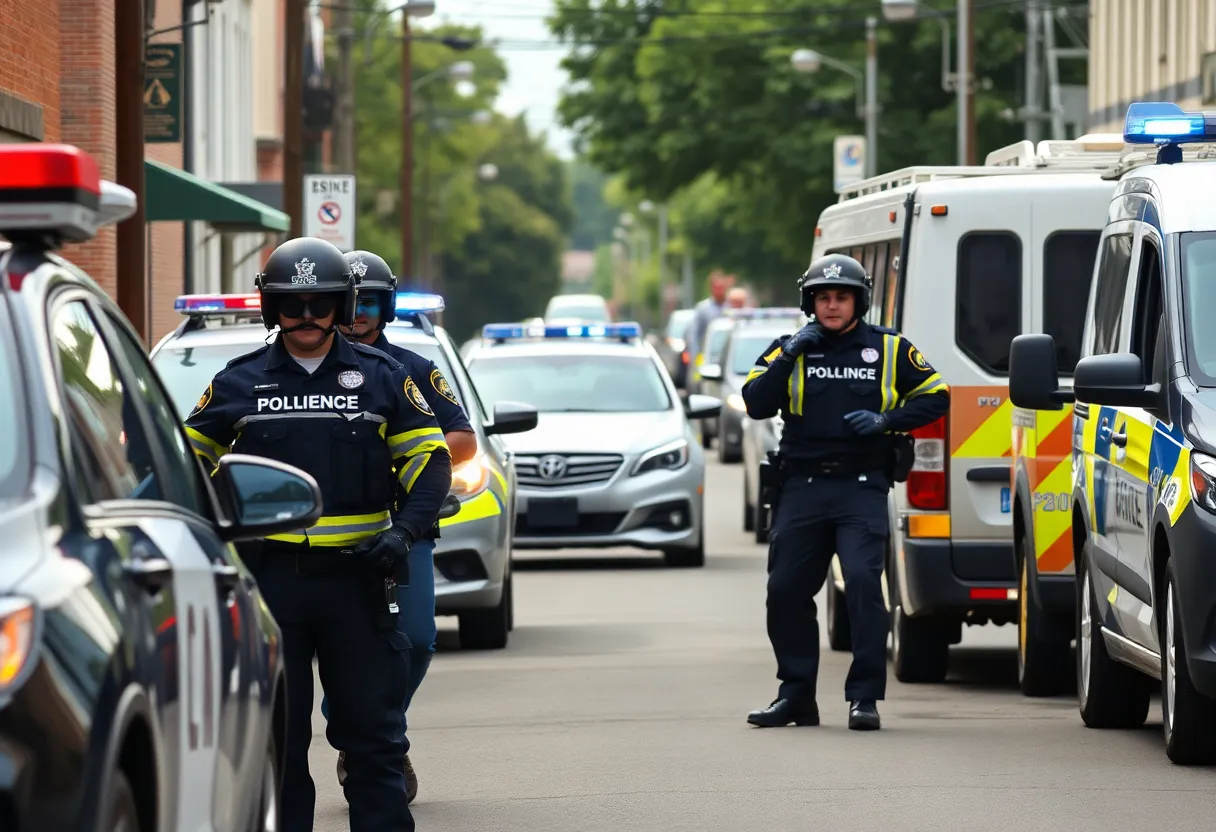 Law enforcement officers conducting an operation