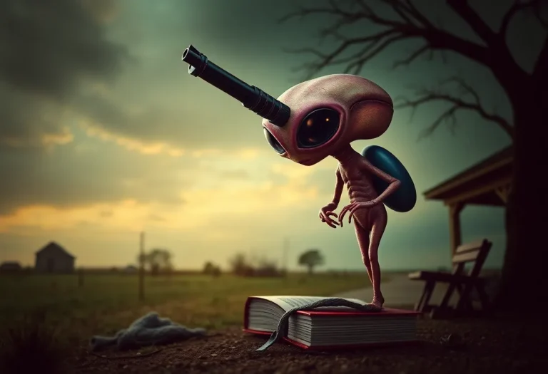 Book cover of Left with an extraterrestrial character