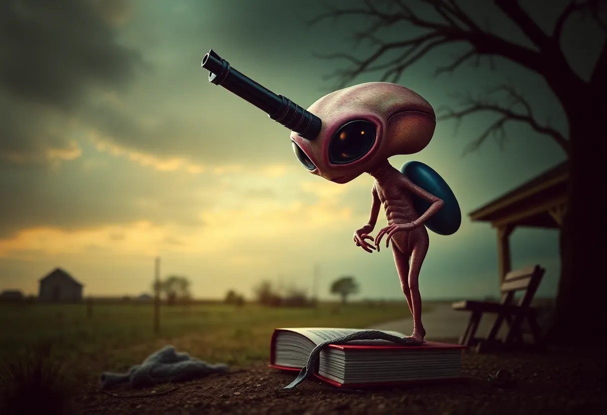 Book cover of Left with an extraterrestrial character