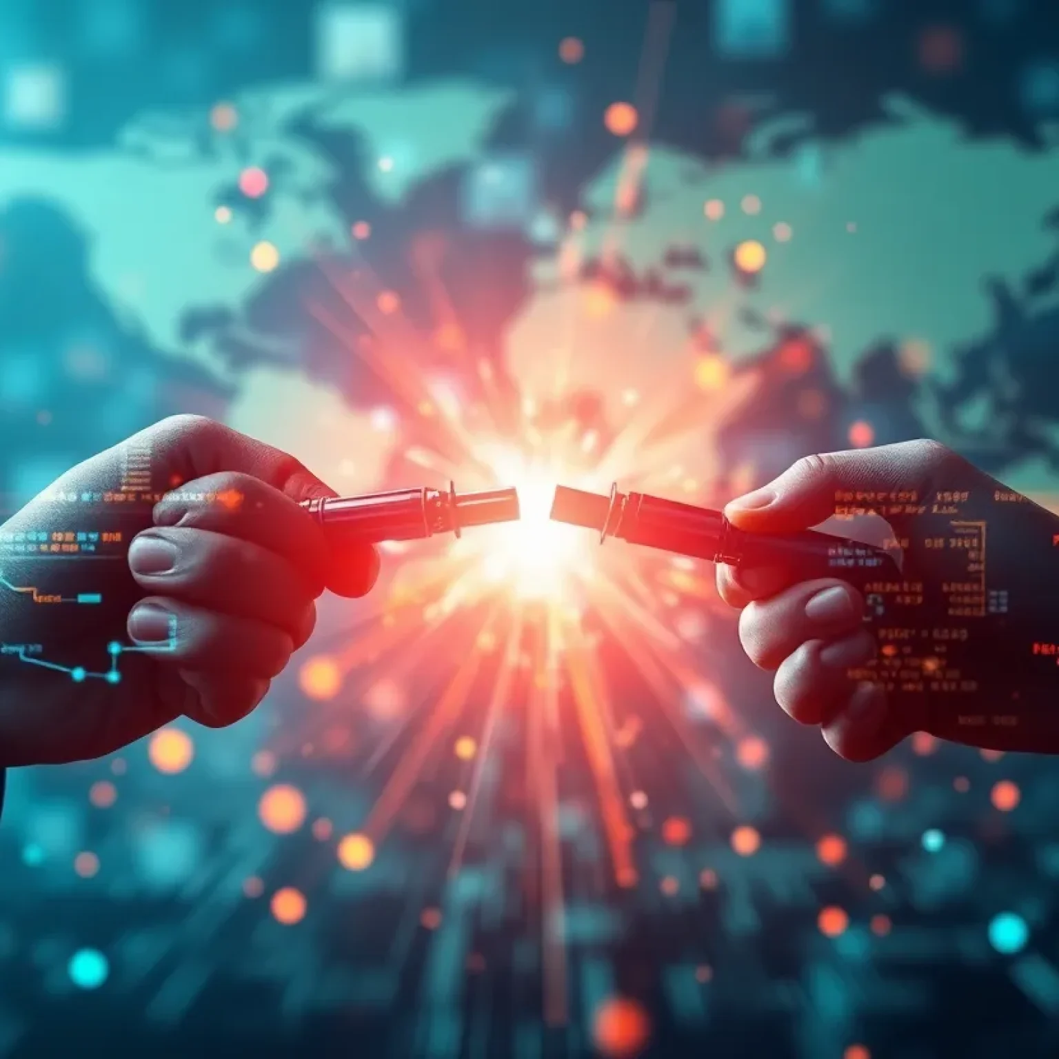 Conceptual image representing the clash between corporate practices and national security concerns.