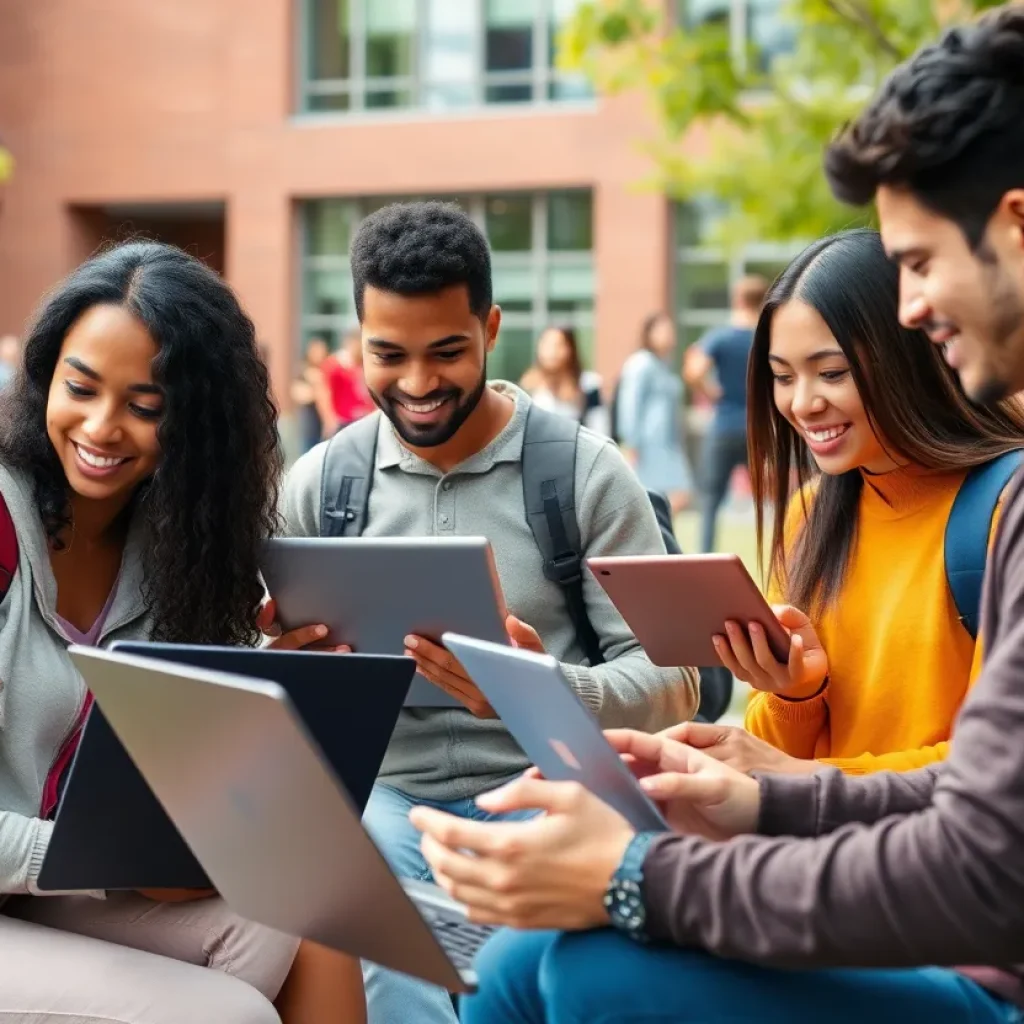 Students working together on innovative apps at Texas A&M University.
