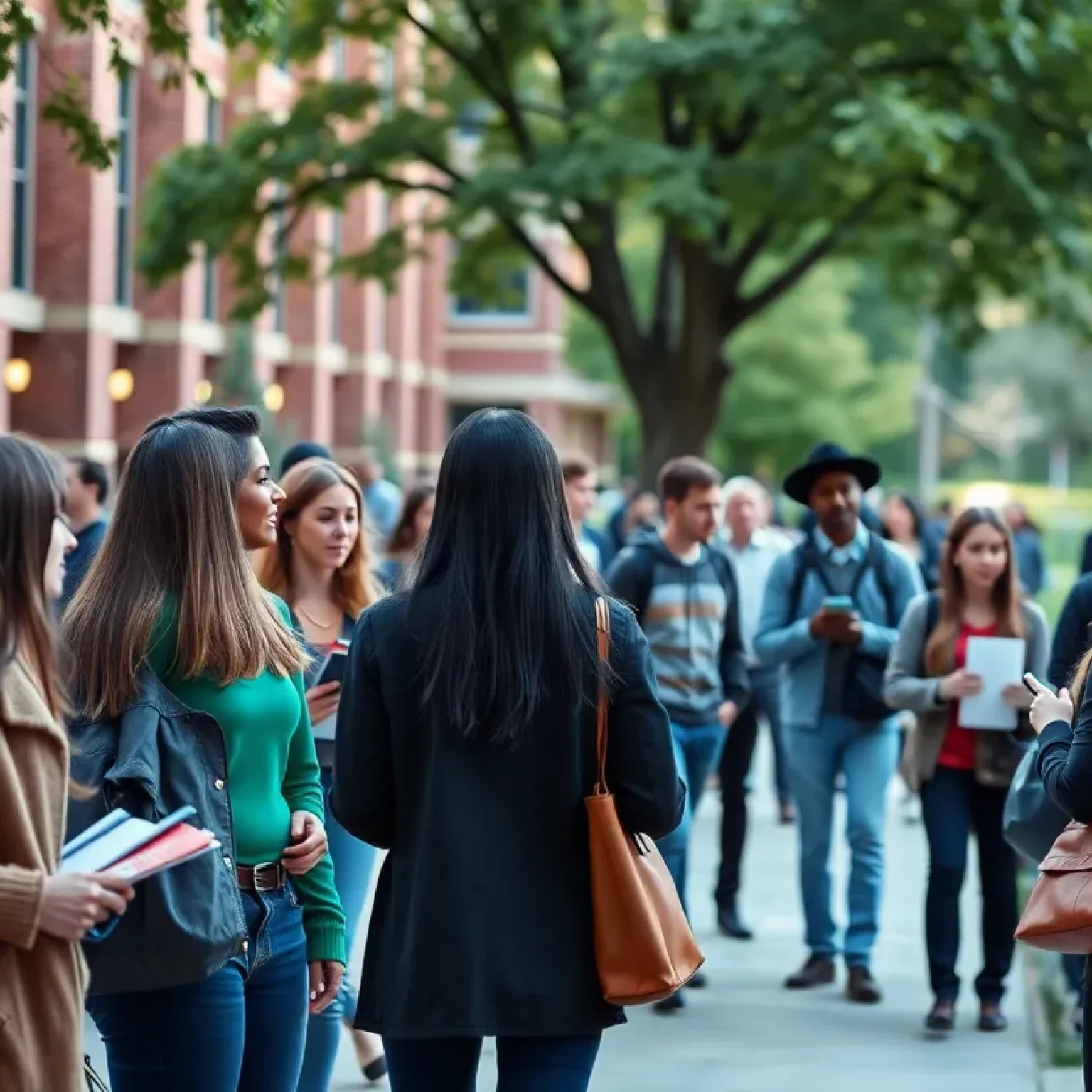 Students and faculty on Texas A&M University campus discussing policies.