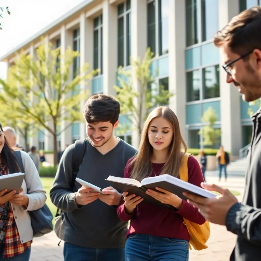 Students on the University of Houston-Victoria campus