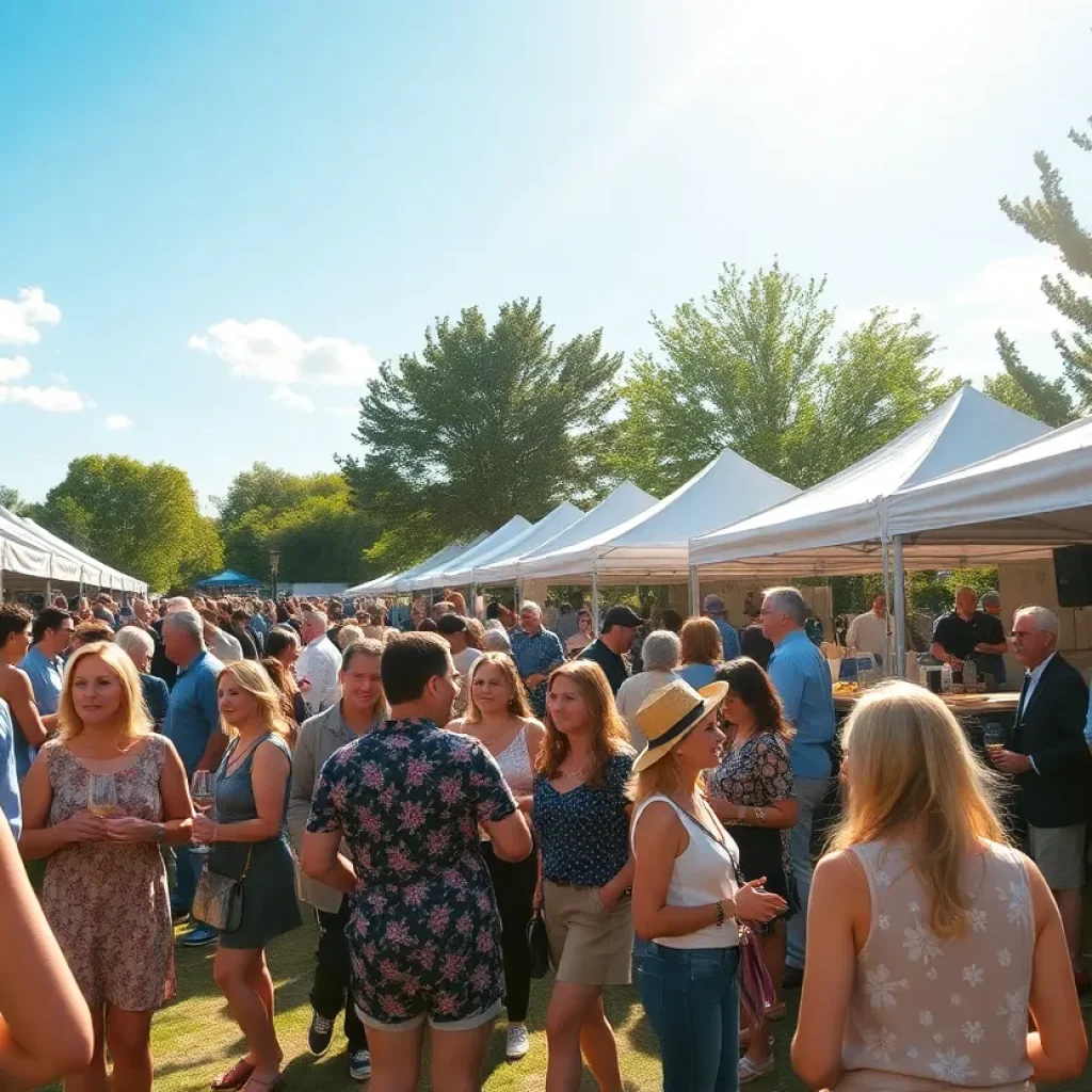 Crowd enjoying the Wine and Roses Festival at Messina Hof Winery