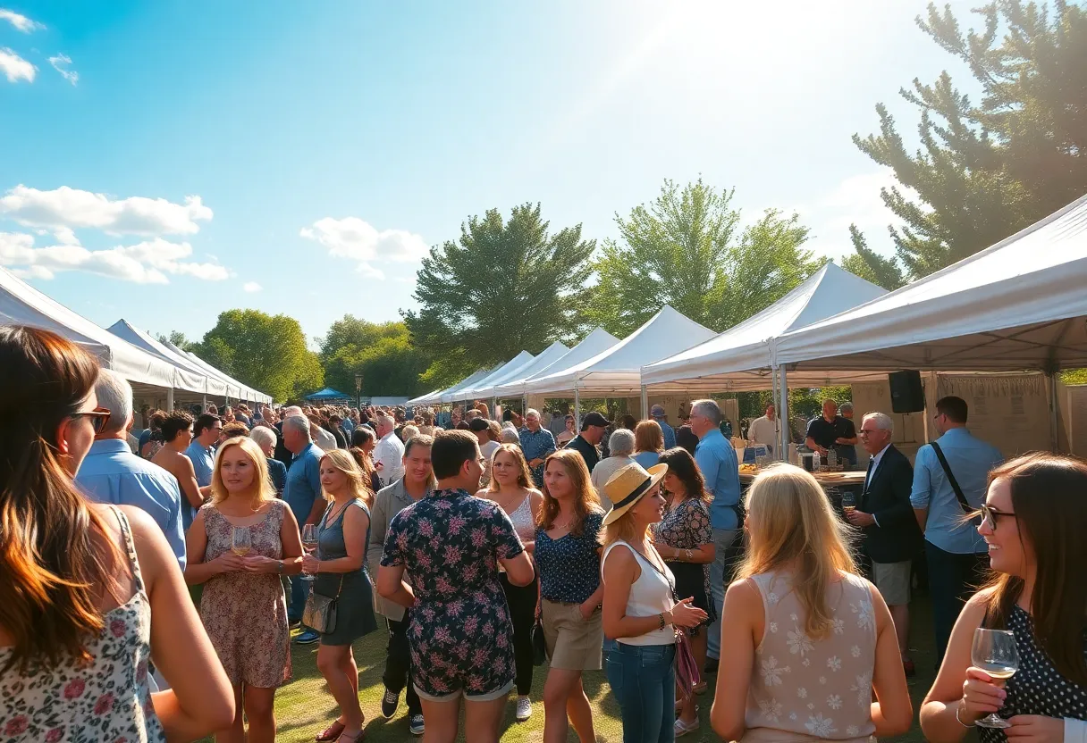 Crowd enjoying the Wine and Roses Festival at Messina Hof Winery